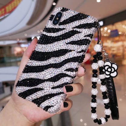 Handmade iPhone Case Luxury Bling Rhinestone Zebra Stripes Back Case