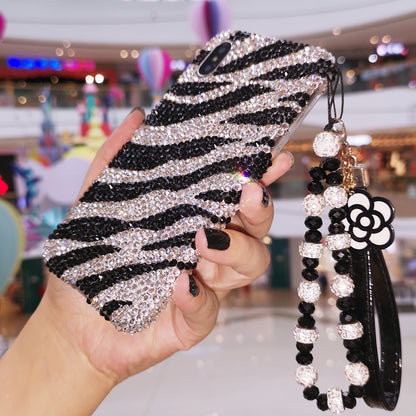 Handmade iPhone Case Luxury Bling Rhinestone Zebra Stripes Back Case
