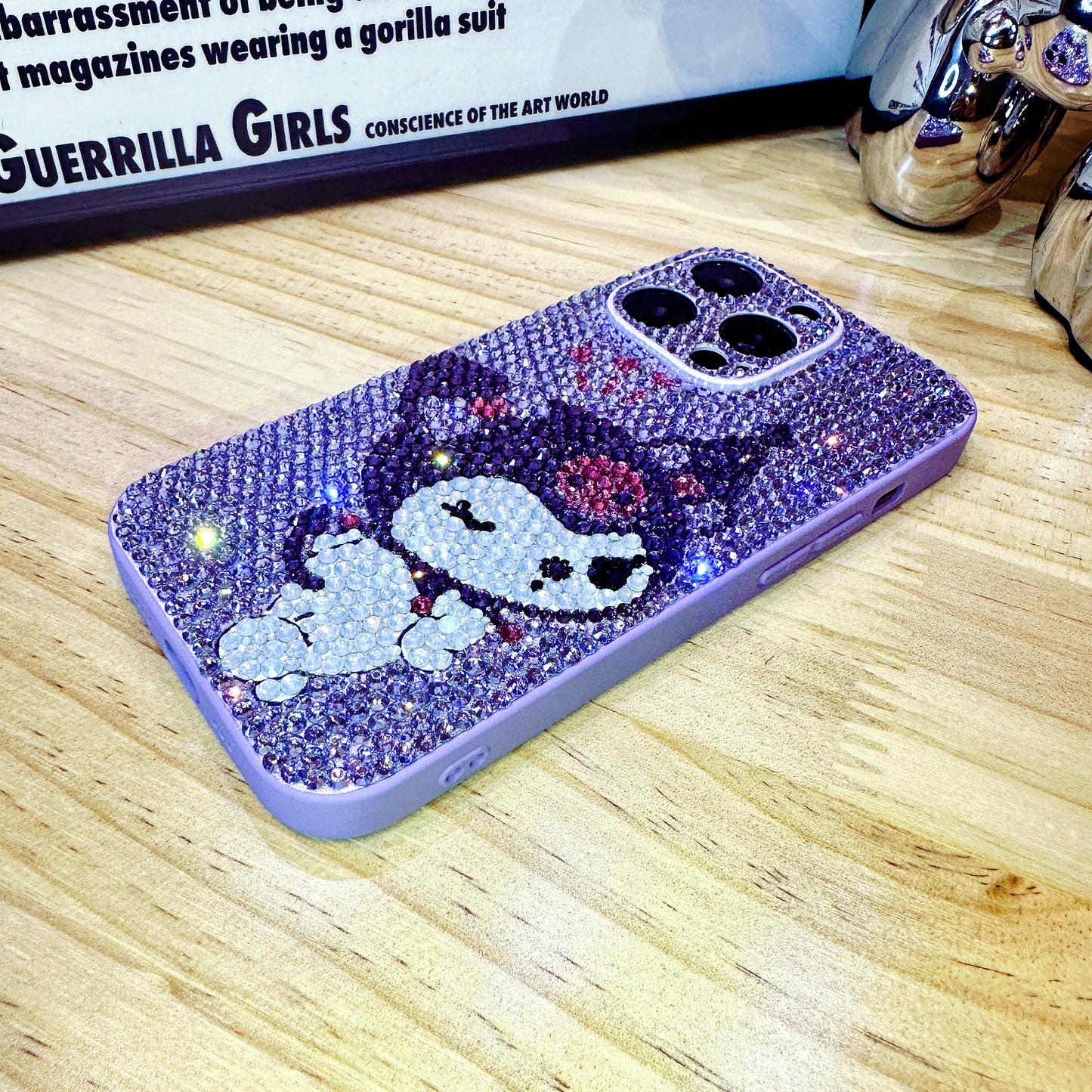 Handmade iPhone Case Luxury Bling Purple Rhinestone Cute Kuromi Case