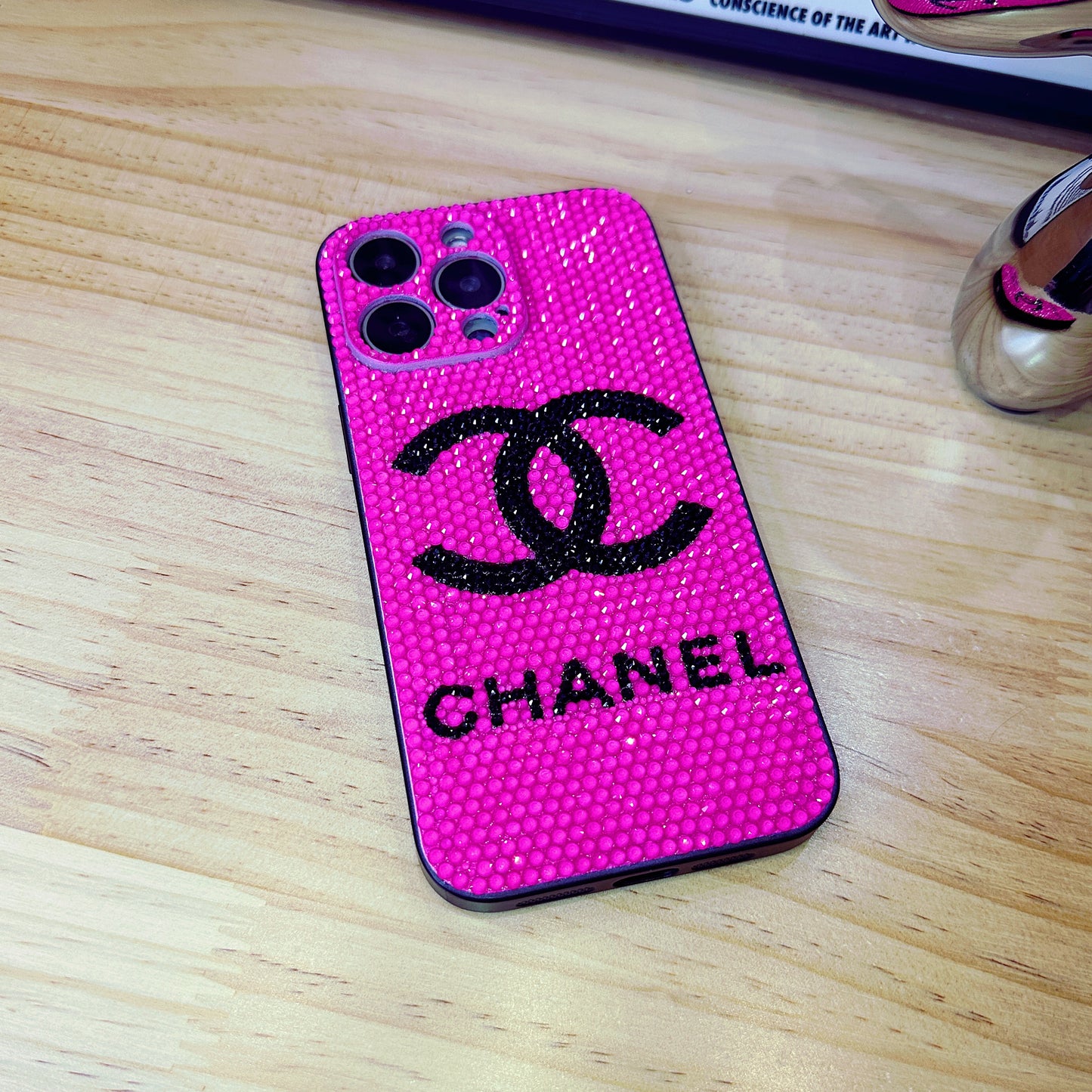 Handmade iPhone Case Luxury Bling Opal Rhinestone Monogram Pattern Back Case