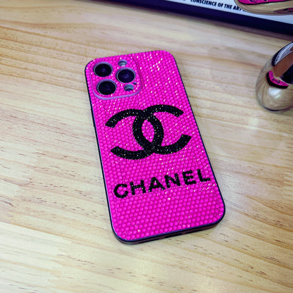 Handmade iPhone Case Luxury Bling Opal Rhinestone Monogram Pattern Back Case