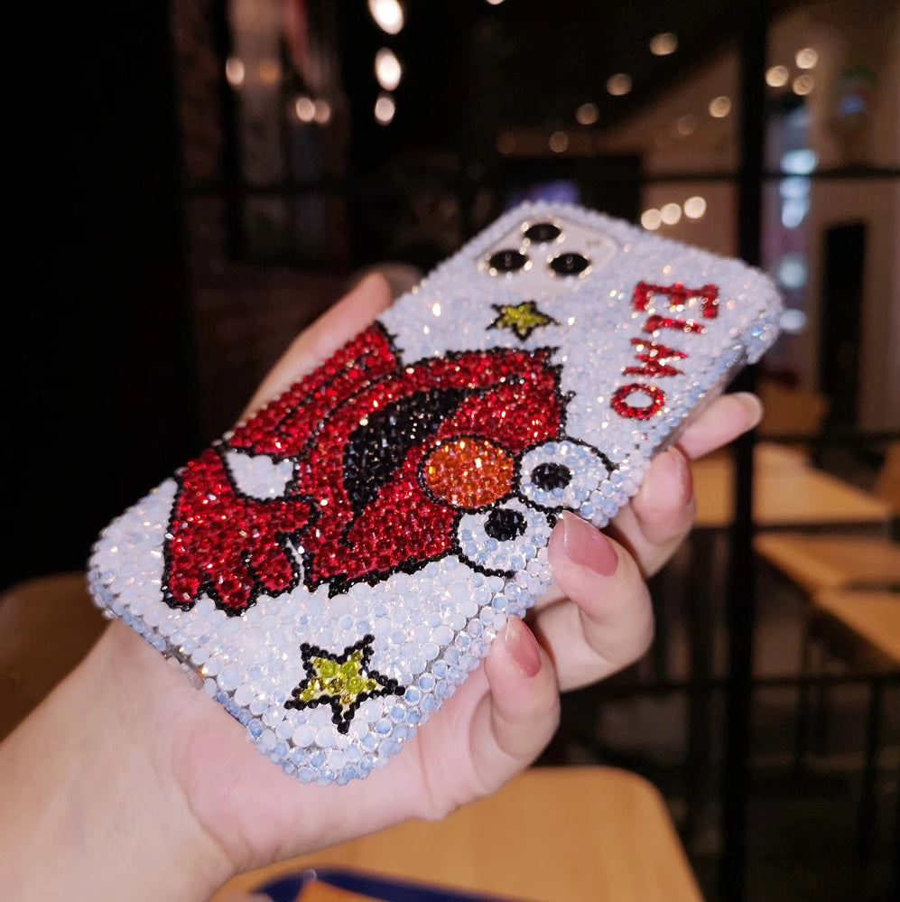 Handgemachte iPhone Hülle Luxus Bling Strass Sesamstraße Keks und Elmo