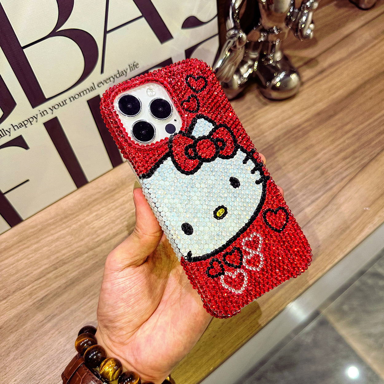 Handmade iPhone Case Luxury Bling Rhinestone Cute Hello Kitty