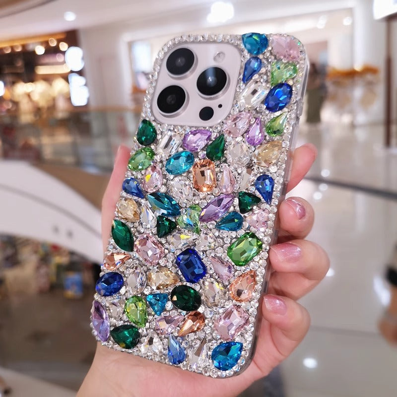 Gorgeous Large Colorful Gemstone with Rhinestone For iPhone Case