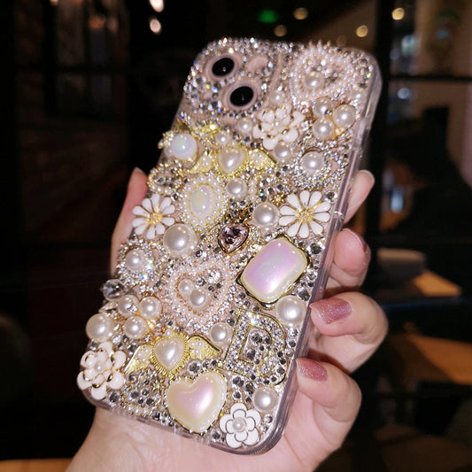 Handmade iPhone Case Luxury Bling Rhinestone with Decoration Charms