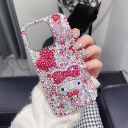 3D My Melody Gorgeous Bling Rhinestone with 3D Heart For iPhone Case