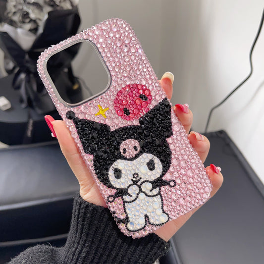 Kuromi Gorgeous Bling Pink Rhinestone For iPhone Case