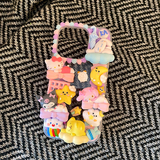 Handmade iPhone Case Hello Kitty Kuromi My Melody Cinnamoroll Decoden Case