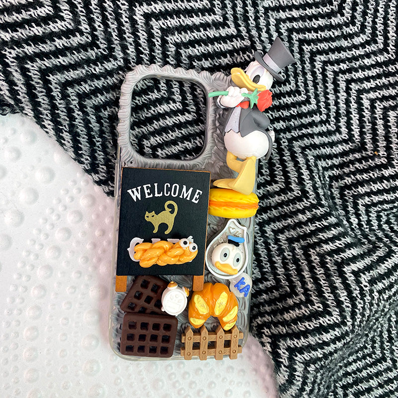 Handmade Decoden Donald Duck Case Cream Glue Case For iPhone Case