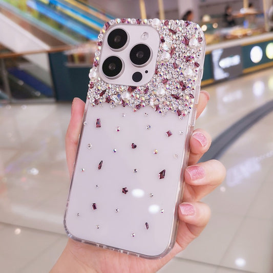 Handmade Minimalist Bling Purple Crystal For iPhone Case