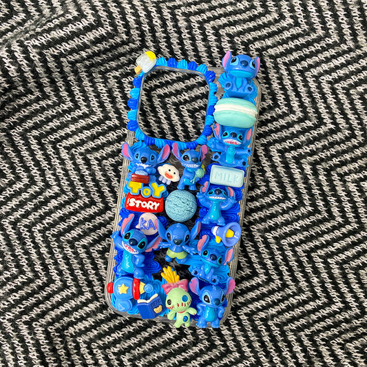 Handmade iPhone Case Cartoon Cute Stitch Decoden Cream Glue Case