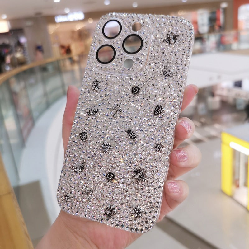 Luxury Bling Crystal with Vintage Charms For iPhone Case