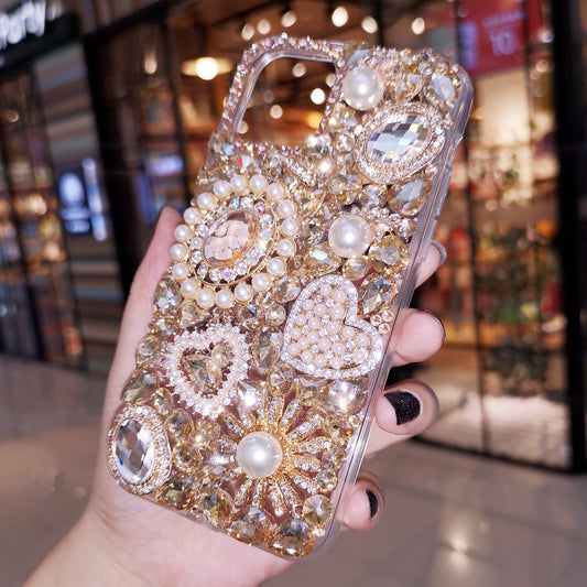 Handmade iPhone Case Luxury Bling Rhinestone Crystal Stones & Pearls