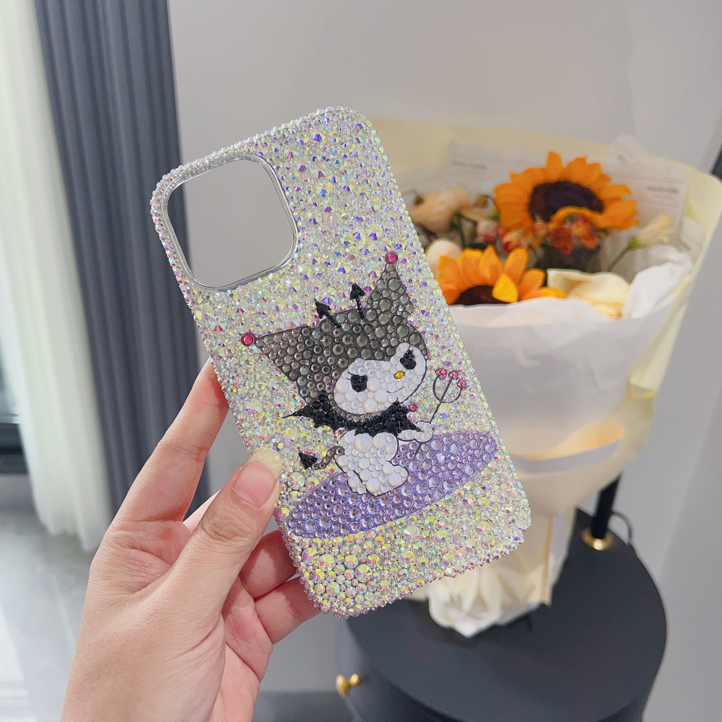 Kuromi Gorgeous Bling AB Rhinestone For iPhone Case