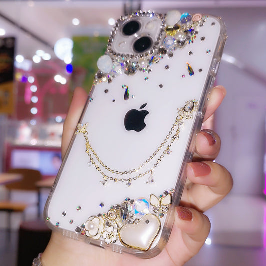 Handmade iPhone Case Luxury Bling Rhinestone Minimalist Back Case
