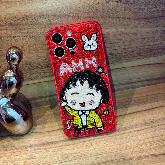 Handmade iPhone Case Luxury Bling Rhinestone Cute Chibi Maruko-chan Case