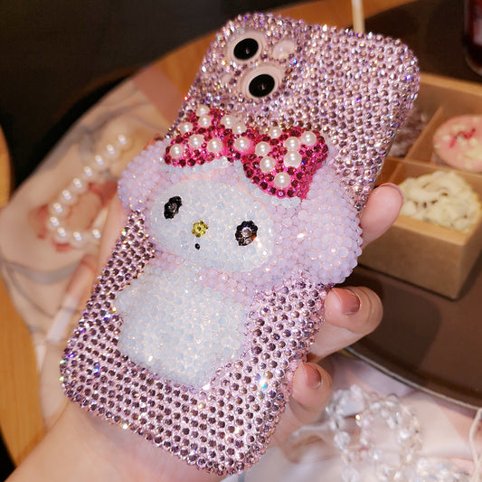 Handmade iPhone Case Luxury Bling Opal Rhinestone Cute 3D My Melody Case