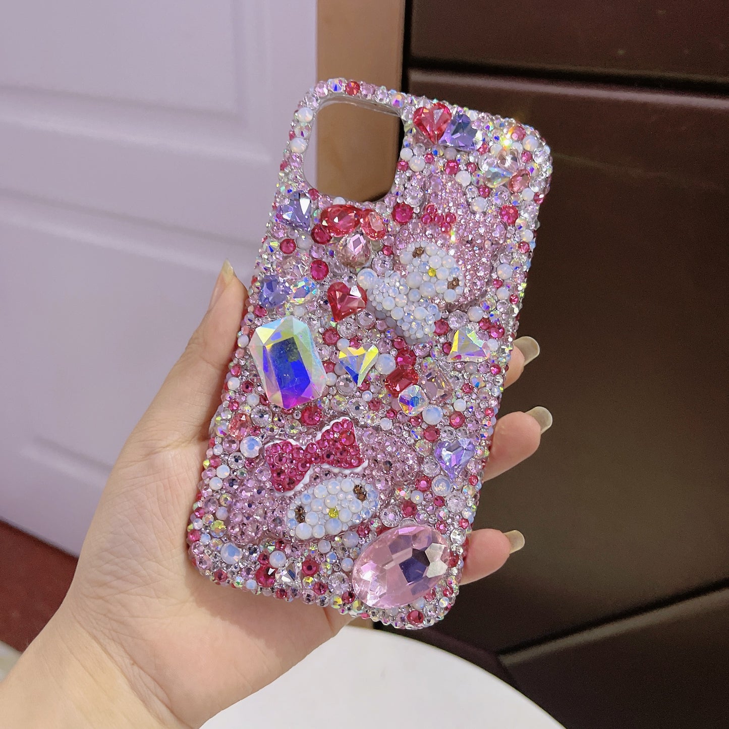 My Melody Gorgeous Bling Rhinestone with Big Gem For iPhone Case