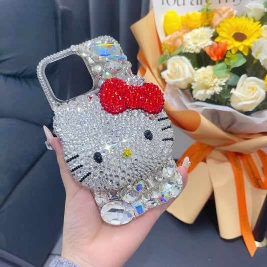 3D Hello Kitty Gorgeous Bling Crystal For iPhone Case