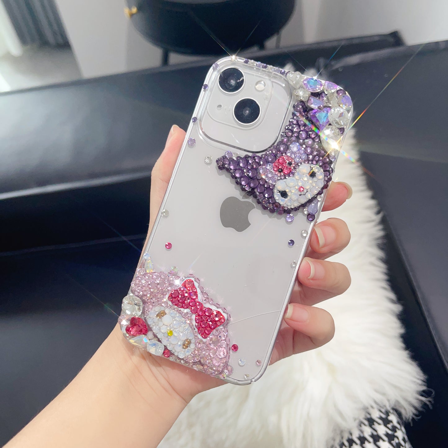 My Melody & Kuromi Minimalist Bling Rhinestone For iPhone Case