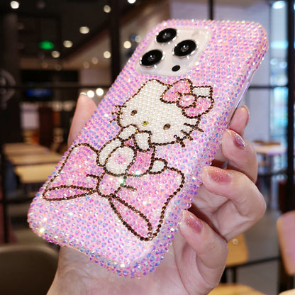 Handgemachte iPhone Hülle Luxus Bling Jelly Strass Süße Hello Kitty Hülle