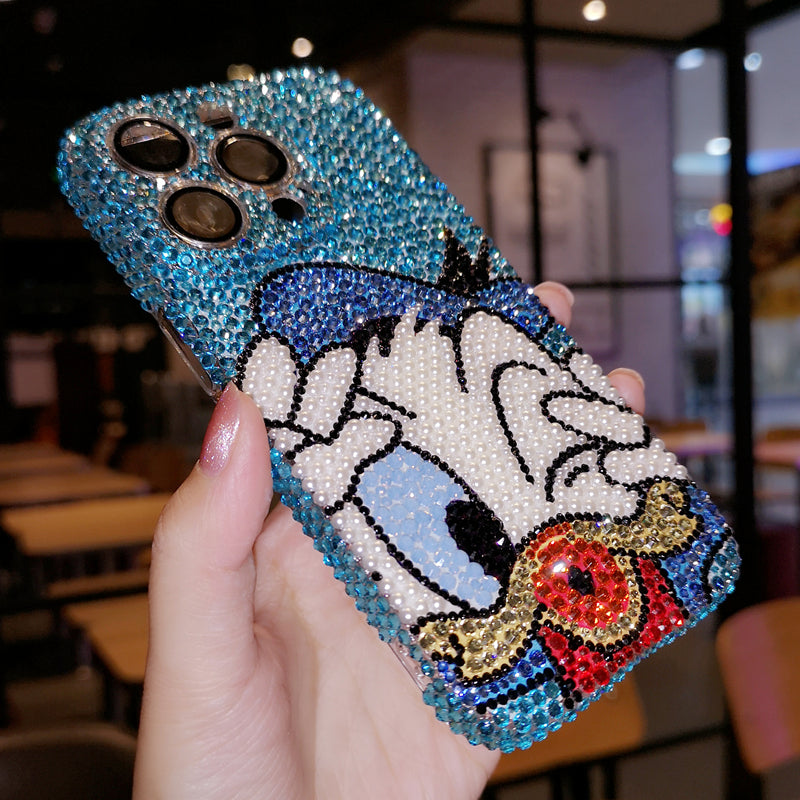 Handmade iPhone Case Luxury Bling Rhinestone Cute Donald Duck Case