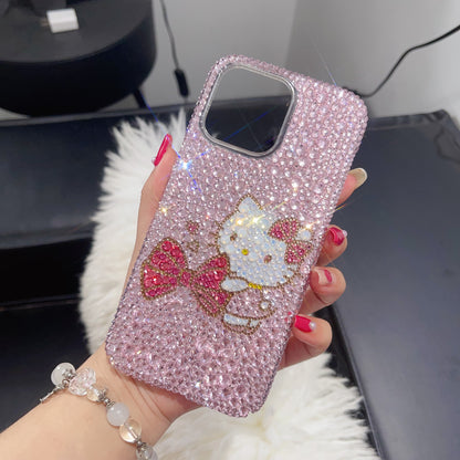 Hello Kitty with Bow Gorgeous Bling Pink Rhinestone For iPhone Case