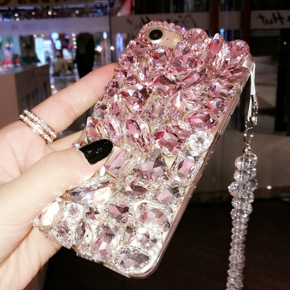 Handmade iPhone Case Luxury Bling Rhinestone Crystal Gem with Lanyard