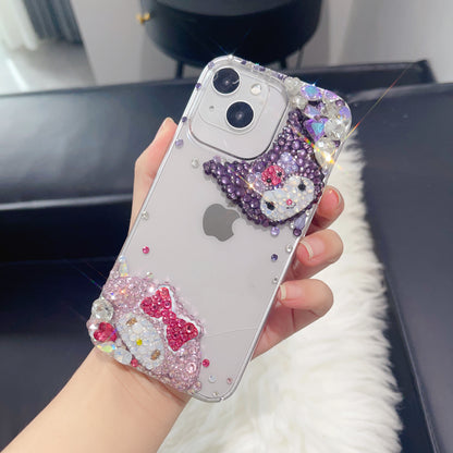 My Melody & Kuromi Minimalist Bling Rhinestone For iPhone Case