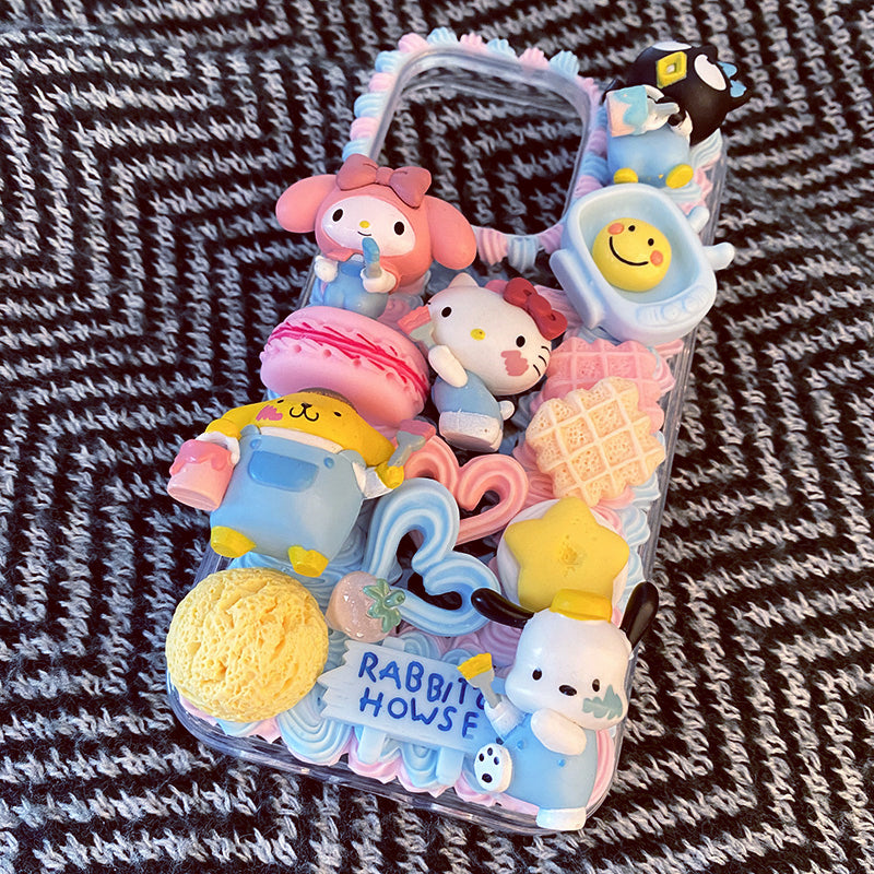 Handmade Decoden iPhone Case Hello Kitty & Friends Cream Glue Case