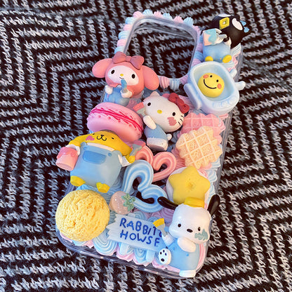 Handmade Decoden iPhone Case Hello Kitty & Friends Cream Glue Case