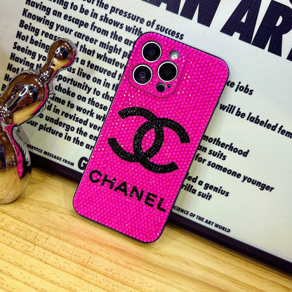 Handmade iPhone Case Luxury Bling Opal Rhinestone Monogram Pattern Back Case