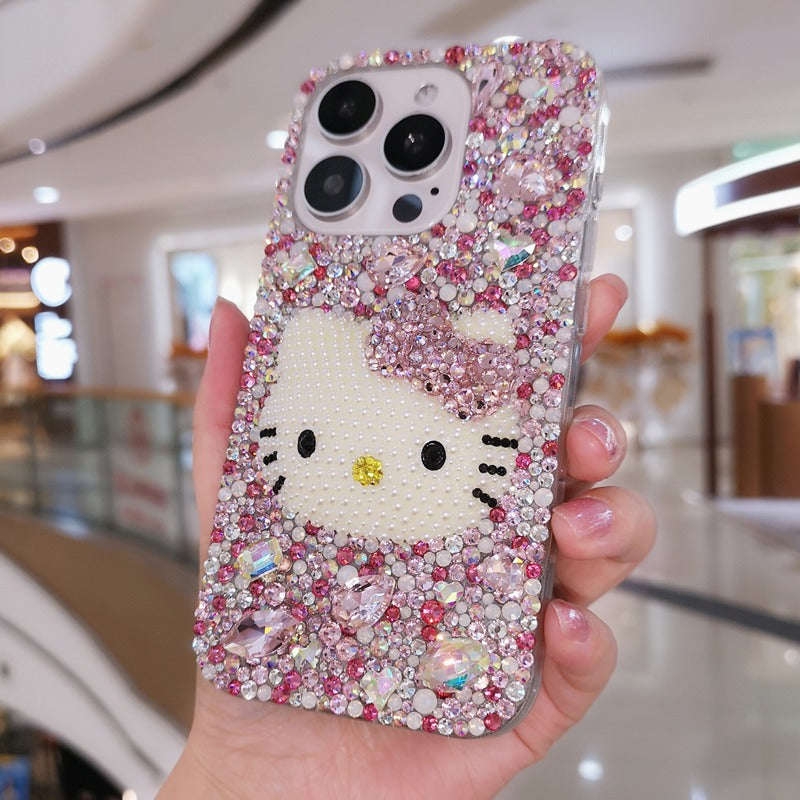 3D Hello Kitty with Mix Rhinestones For iPhone Case