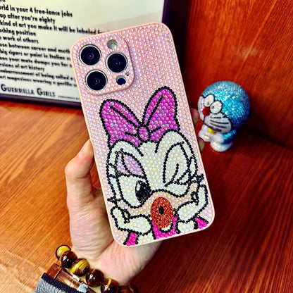 Handmade iPhone Case Luxury Bling Rhinestone Cute Daisy Duck Case