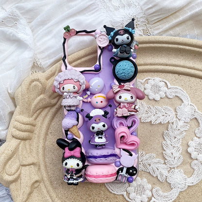 Handmade Decoden Case Kuromi and My Melody Cream Glue Case