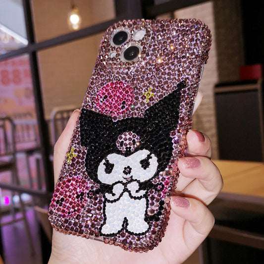 Handmade iPhone Case Luxury Bling Rhinestone Cute Kuromi Back Case