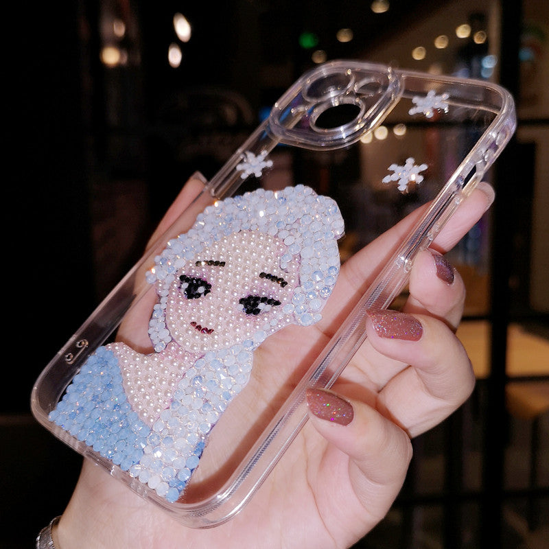 Handgemachte iPhone Hülle Luxus Bling Strass Königin Elsa Rückenhülle