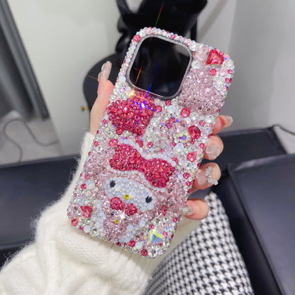 3D My Melody Gorgeous Bling Rhinestone with 3D Heart For iPhone Case