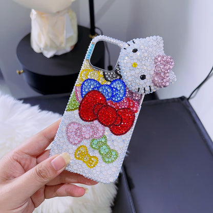 3D Hello Kitty with Bow Gorgeous Bling Rhinestone For iPhone Case