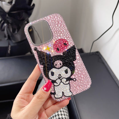 Kuromi Gorgeous Bling Pink Rhinestone For iPhone Case