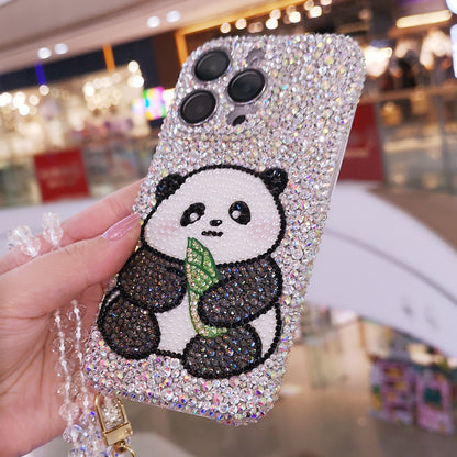 Handgemachte iPhone Hülle Luxus Bling Strass Panda Back Case