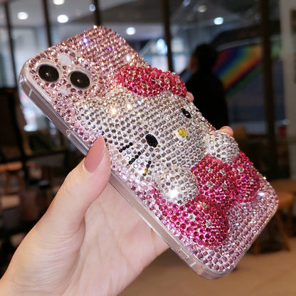 Handgemachte iPhone Hülle Luxus Bling Strass 3D Süße Hello Kitty Hülle