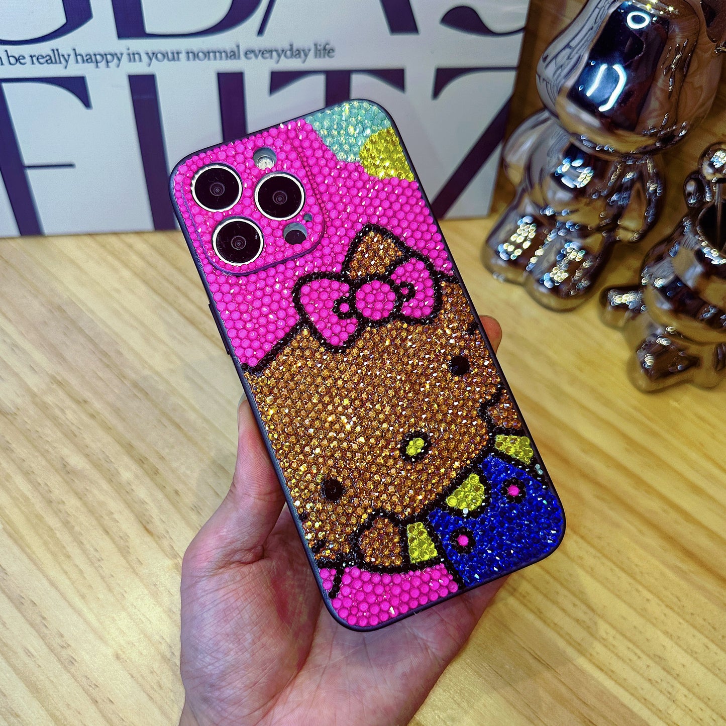 Handgemachte iPhone Hülle Luxus Bling Strass Süße Hello Kitty Hülle
