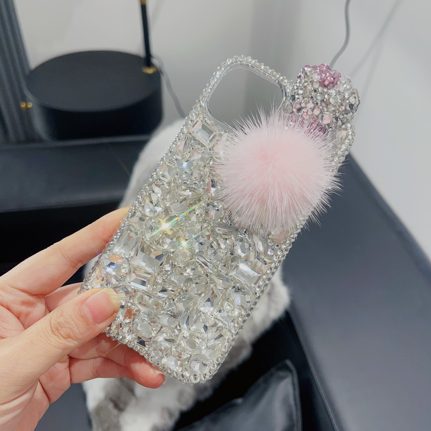 Handmade iPhone Case Gorgeous Bling Crystal with 3D Hello Kitty