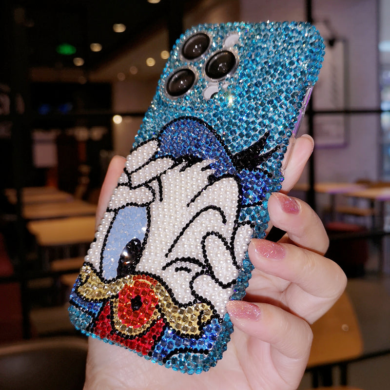 Handmade iPhone Case Luxury Bling Rhinestone Cute Donald Duck Case