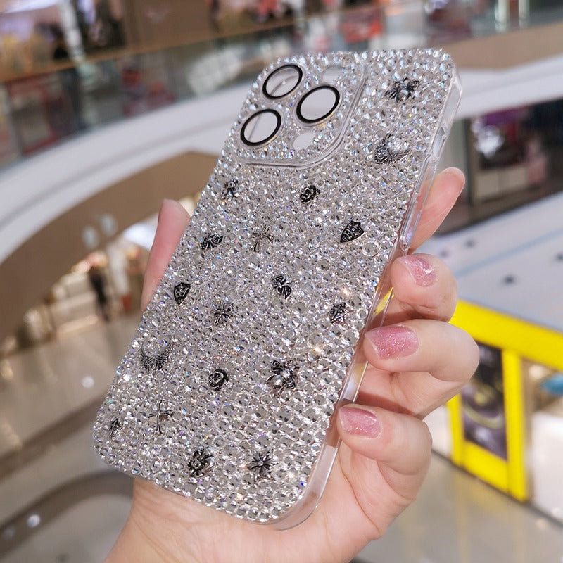 Luxury Bling Crystal with Vintage Charms For iPhone Case