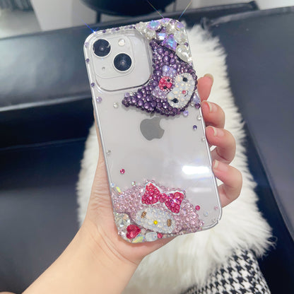 My Melody & Kuromi Minimalist Bling Rhinestone For iPhone Case