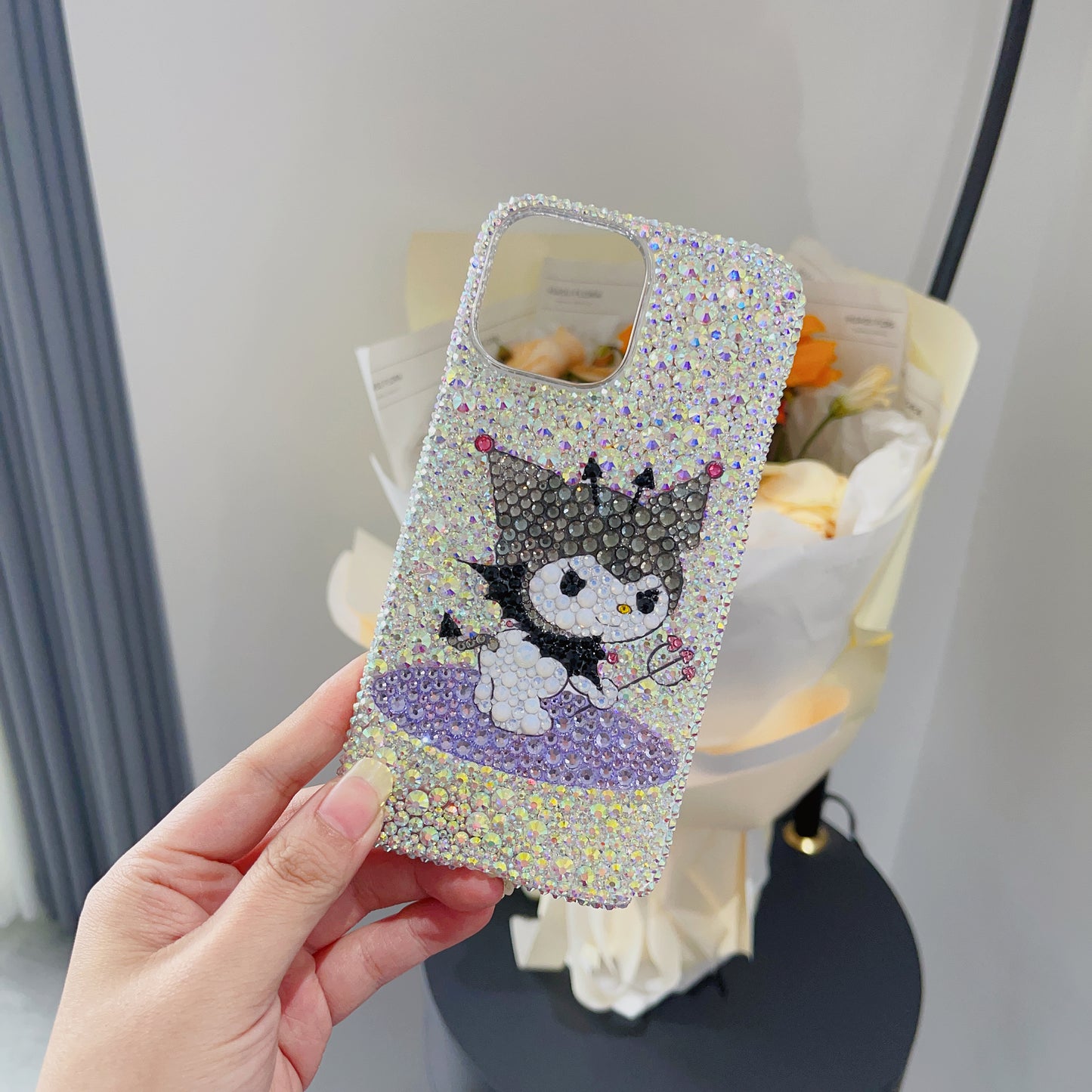 Kuromi Gorgeous Bling AB Rhinestone For iPhone Case