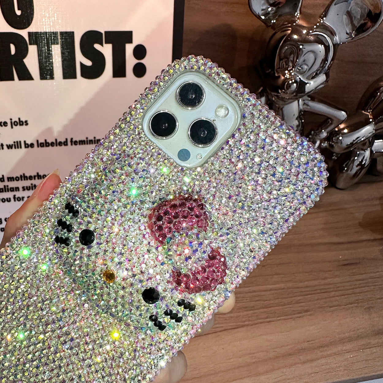 Handmade iPhone Case Luxury Bling Rhinestone Cute Hello Kitty Back Case