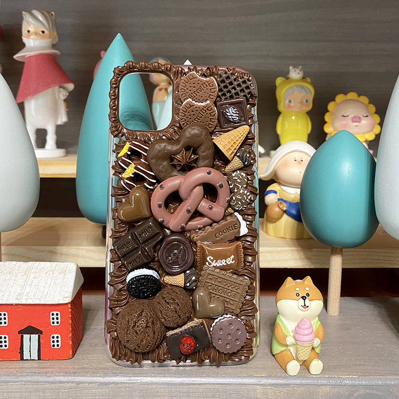 Handmade iPhone Case Cute Chocolate Decoden Cream Glue Case